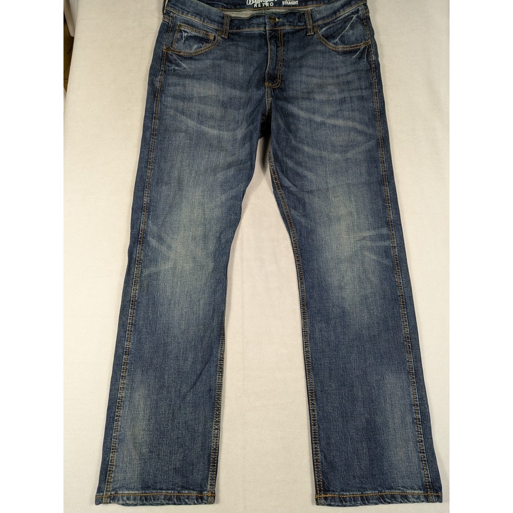 Wrangler Retro Mens Slim Straight Leg Jeans Blue Medium Wash 36 10WLT88BZ - Picture 2 of 7